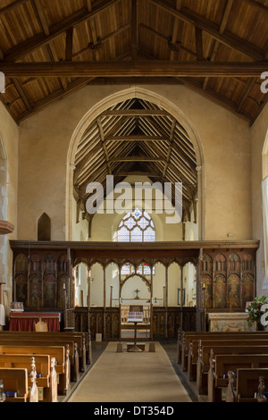 Intérieur de l'Église, nef, Ranworth Norfolk Broads, UK Banque D'Images