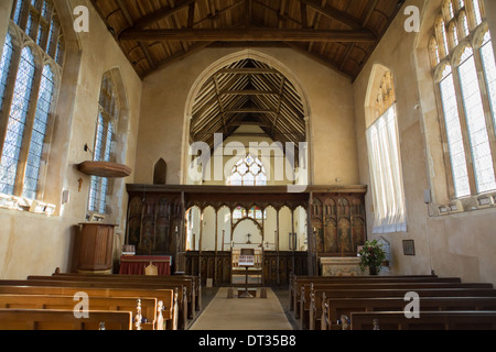 Intérieur de l'Église, nef, Ranworth Norfolk Broads, UK Banque D'Images