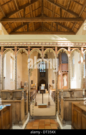 Intérieur de l'Église, nef, Ranworth Norfolk Broads, UK Banque D'Images