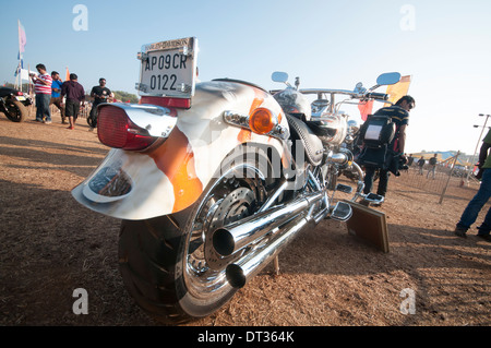 Des vélos à l'Inde la Bike Week 2014 tenue au Nord de Goa Vagator Beach en janvier . Vu autour de 4000 vélos à l'ensemble de l'Inde . Banque D'Images