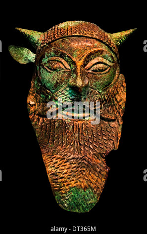 Homme barbu avec des cornes de taureau dieu fleuve Achelous 500 -530 BC Italie Etrurie Etrusque Banque D'Images