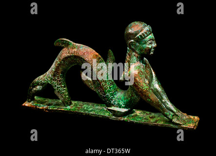 Mermaid Statue en bronze ( Fille ) 540 Mer BC Nécropole étrusque Toscane Italie Italien Banque D'Images