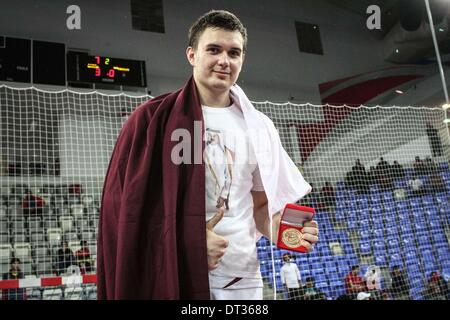 Isa Town, à Bahreïn. Feb 6, 2014. Bahreïn - Isa Town Match Final au 16ème Asian men 2014 Championnat de handball entre Bahreïn contre Qatar le 06 février, 2014 © Ahmed Alfardan/NurPhoto ZUMAPRESS.com/Alamy/Live News Banque D'Images