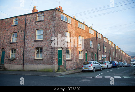 Anciens chalets de tisserands, Paradise Street, Macclesfield, Cheshire, Angleterre, ROYAUME-UNI Banque D'Images