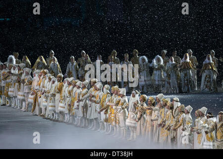Sotchi, Krasnodar, Russie. 07Th Feb 2014. Sochi, Russie. 07Th Feb 2014. Cérémonies d'ouverture pour les XXIIES JEUX OLYMPIQUES D'hiver de Sotchi 2014. Stade FISHT, Adler/Sochi, Russie : Action Crédit Plus Sport Images/Alamy Live News Banque D'Images