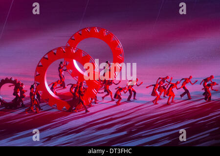 Sotchi, Krasnodar, Russie. 07Th Feb 2014. Coulisses pendant la cérémonie d'OUVERTURE DES XXIIES JEUX OLYMPIQUES d'au stade olympique Fisht : Action Crédit Plus Sport Images/Alamy Live News Banque D'Images