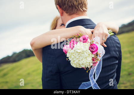 Mariage, détail de belle fleur bouquet, profondeur de champ à l'accent sur les fleurs Banque D'Images