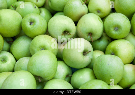 Un tas de pommes vertes Banque D'Images