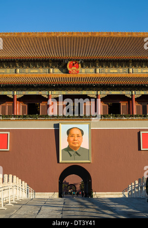 Tour Tiananmen avec Mao photo Banque D'Images