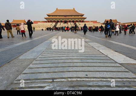 Cour intérieure de l'harmonie suprême. Vue de salle de l'Harmonie Suprême.Cité Interdite. Beijing. La Chine. Banque D'Images