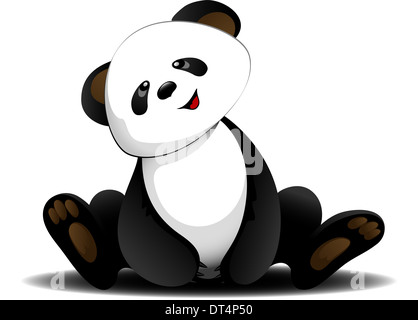 Panda assis vecteur Banque D'Images