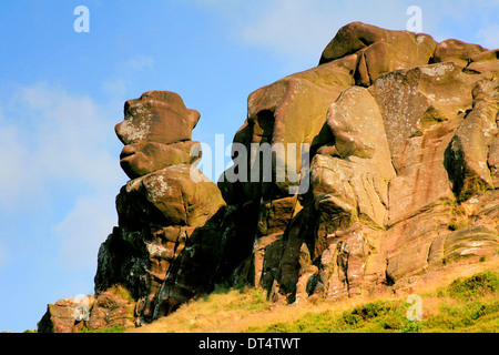 Les clins d'oeil rock, les roches Ramshaw, Staffordshire, England, UK Banque D'Images