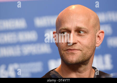 Berlin, Allemagne. Le 08 février, 2014. Juergen Vogel au cours de la 'Stereo' conférence de presse au 64e Festival International du Film de Berlin Berlinale 2014 / le 08 février 2014 à Berlin, Allemagne. Photo : afp/Alamy Live News Banque D'Images