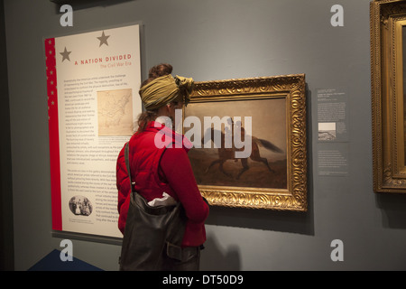 'Un tour pour la liberté - les esclaves en fuite', par Eastman Johnson au Brooklyn Museum, Brooklyn, New York. Banque D'Images