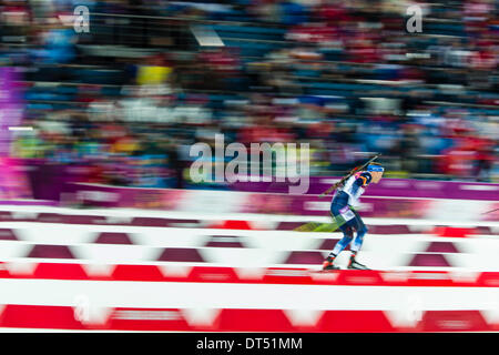 Sotchi, Krasnodar, Russie. Feb 8, 2014. . Lowell BAILEY (USA) en action pendant la Biathlon hommes 10km Sprint au ski de fond Laura &AMP ; Centre de biathlon - XXII jeux olympiques d'hiver Banque D'Images