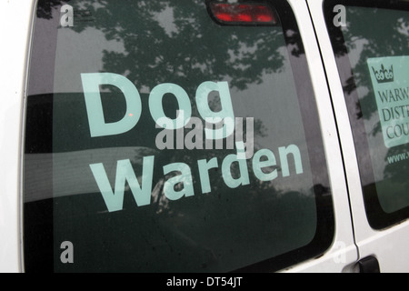Garde de chien Van appartenant au conseil de district de Warwick Banque D'Images