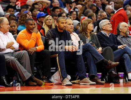 Los Angeles, Californie, USA. 05 févr., 2014. Joueur des Dodgers de Los Angeles Matt Kemp présent au cours de la NBA match entre les Los Angeles Clippers et le Miami Heat au Staples Center de Los Angeles, Californie. Charles Baus/CSM/Alamy Live News Banque D'Images