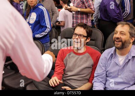 Los Angeles, Californie, USA. 05 févr., 2014. Acteur Bill Hader présent au cours de la NBA match entre les Los Angeles Clippers et le Miami Heat au Staples Center de Los Angeles, Californie. Charles Baus/CSM/Alamy Live News Banque D'Images