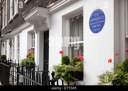 Ancienne maison de T. E. Lawrence 'Lawrence d'Arabie", 14, rue Barton, Westminster, SW1, Londres, Royaume-Uni Banque D'Images