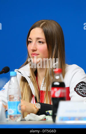 Sochi, Russie. Feb 9, 2014. Chloé Dufour-Lapointe (CAN) : Ski acrobatique Bosses femmes à la conférence de presse au cours de la MPC SOTCHI Jeux Olympiques d'hiver de 2014 à Sotchi, Russie . Credit : YUTAKA/AFLO SPORT/Alamy Live News Banque D'Images