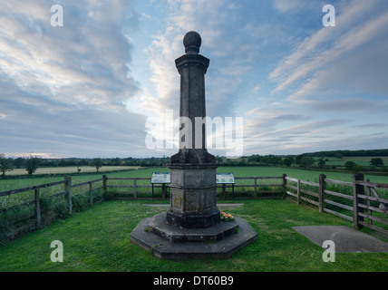 Monument situé sur le site de la bataille de Naseby. Le Northamptonshire. L'Angleterre. UK. Banque D'Images