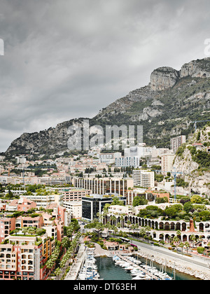 Vue de la ville et le port, Monte Carlo, Monaco Banque D'Images