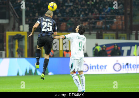 MIlan, Italie. 09Th Feb 2014. Walter Samuel de l'Internazionale FC en action au cours de la Serie A italienne de football match Ligue entre Inter Milan et Sassuolo à San Siro à Milan : Action Crédit Plus Sport/Alamy Live News Banque D'Images