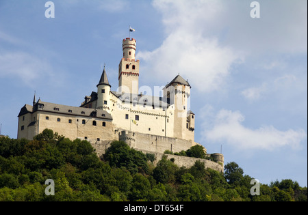 Forteresse de marksburg sur le Rhin, Allemagne Banque D'Images