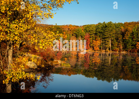 L'automne à Harriman State Park, État de New York par le lac Banque D'Images