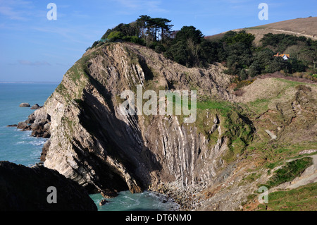 Une vue sur le trou de l'escalier sur le Jurassique de Lulworth Dorset Coast UK Banque D'Images