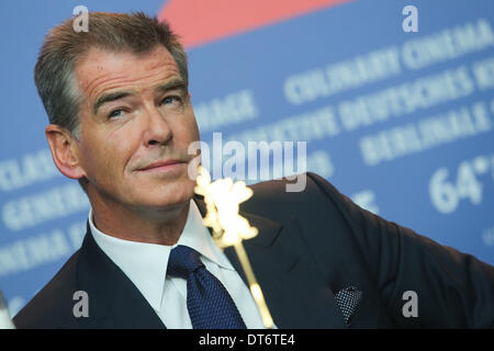 Berlin, Allemagne. 10 fév, 2013. Pierce Brosnan assiste à une conférence de presse pour la promotion du film "Un long chemin vers le bas à la 64e Berlinale Festival International du Film de Berlin, Allemagne, le 10 février, 2013. Credit : Zhang Fan/Xinhua/Alamy Live News Banque D'Images