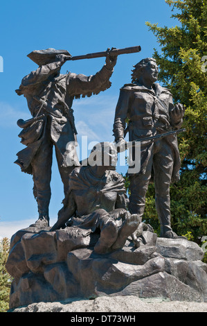 Fort Benton, au Montana, de l'état deux Lewis & Clark Memorial par Bob Scriver Banque D'Images