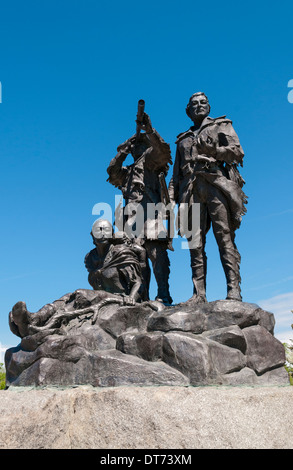 Fort Benton, au Montana, de l'état deux Lewis & Clark Memorial par Bob Scriver Banque D'Images