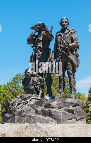 Fort Benton, au Montana, de l'état deux Lewis & Clark Memorial par Bob Scriver Banque D'Images