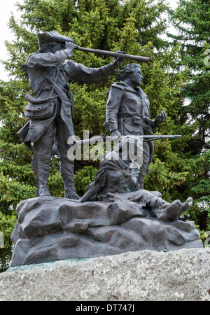 Fort Benton, au Montana, de l'état deux Lewis & Clark Memorial par Bob Scriver Banque D'Images