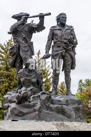 Fort Benton, au Montana, de l'état deux Lewis & Clark Memorial par Bob Scriver Banque D'Images