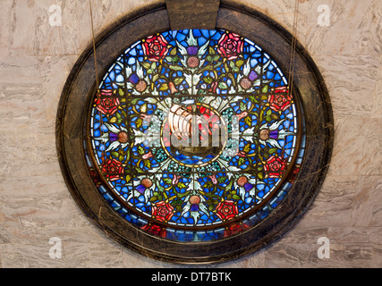 Vitrail / windows:les Arts & Crafts Lloyd's Register / Greffe de bâtiment d'expédition, 71 Fenchurch Street London UK Banque D'Images