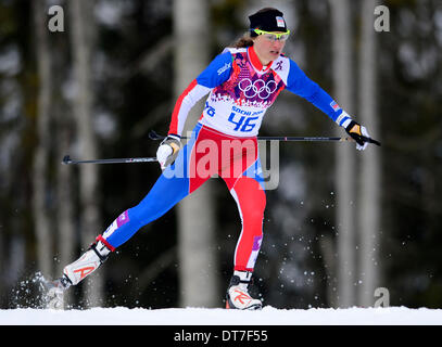 La Pierre Saint Martin, la Russie. Feb 11, 2014. La skieuse tchèque Petra Novakova au cours de la les qualifications des femmes de la sprint cross-country au Jeux Olympiques d'hiver de 2014 à la Pierre Saint Martin, la Russie, le 11 février 2014. Photo : CTK/Vondrous Romain Photo/Alamy Live News Banque D'Images