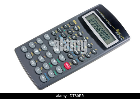 Nouvelle calculatrice scientifique isolé sur fond blanc avec clipping path Banque D'Images