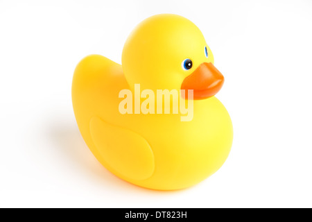 L'heure du bain mignon canard jaune Banque D'Images