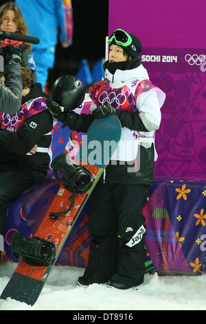 Sochi, Russie. Feb 11, 2014. Ayumu Hirano (JPN) snowboard : Men's Halfpipe à 'final' ROSA KHUTOR Parc extrême pendant la SOTCHI Jeux Olympiques d'hiver de 2014 à Sotchi, Russie . Credit : YUTAKA/AFLO SPORT/Alamy Live News Banque D'Images