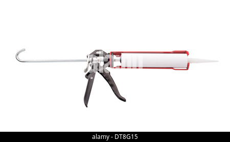 Pistolet à calfeutrer isolated on white Banque D'Images