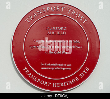 L'Aérodrome de Duxford Trust Transport Plaque England UK Banque D'Images