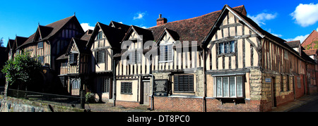 Façade à colombage Leycester Lord Leycester Hospital Warwick Warwickshire Angleterre Royaume-uni Grande-bretagne ville Banque D'Images