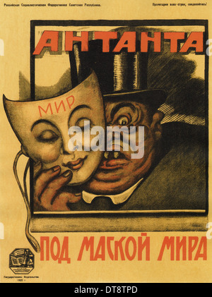 En vertu de l'entente le masque de la paix (poster), 1920. Artiste : Deni (Denisov), Viktor Nikolaevitch (1893-1946) Banque D'Images