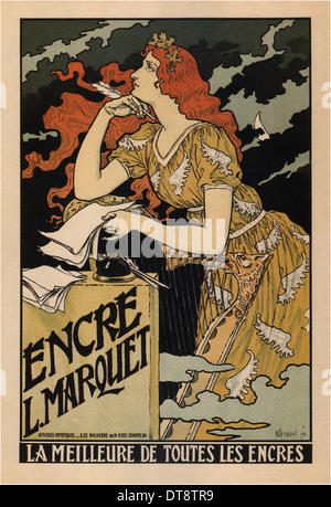 Encre L. Marquet (poster), 1892. Artiste : Grasset, Eugène (1841-1917) Banque D'Images