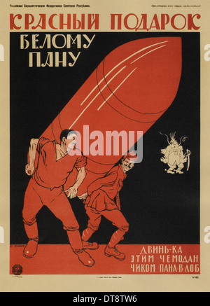 Un cadeau rouge à un maître blanc... (Affiche), 1920. Artiste : Moor, Dmitri Stachievich (1883-1946) Banque D'Images