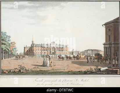 Vue de la Michael Palace et la place du Connétable à Saint-Pétersbourg, en 1800. Artiste : Paterssen, Benjamin (1748-1815) Banque D'Images