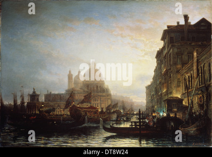 Nuit à Venise, 1856. Artiste : Bogolyubov, Alexei Petrovitch (1824-1896) Banque D'Images