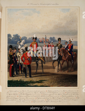 La première protection Light Cavalry Division, 1867. Artiste : Piratsky, Karl Karlovich (1813-1889) Banque D'Images